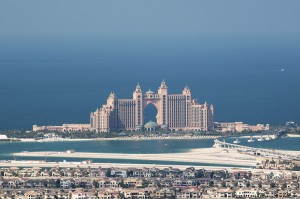 View on artificial island Palm Jumeirah