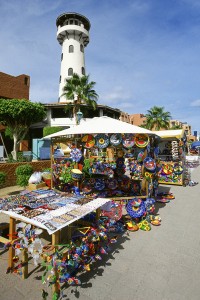 Mexico, Baja California, Cabo San Lucas, View of the marina market