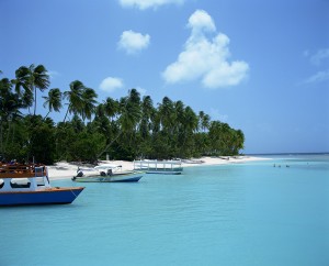 Boats moored at Pigeon Point, Tobago