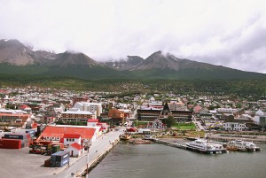 Panoramic view of harbor, Ushuaia, Argentina