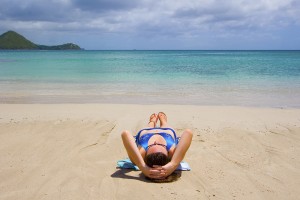 Lying on the beach
